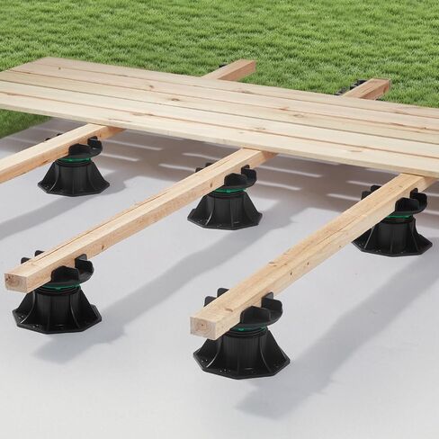 VEVOR Deck Blocks 12 PCS, 2000lbs / 907.18kg Load Capacity Deck Support Plastic Pedestal Paver, Raising 2.36-5.31 inch / 60-135 mm, Height Adjustable Shed Foundation Base for Wood Concrete Metal in Saudi Arabia
