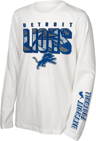 NFL Officially Licensed Kids Youth Boys 8-20 Primary Logo Wordmark in The Mix 2 Pack Long Sleeve T-Shirt Combo Set in Saudi Arabia