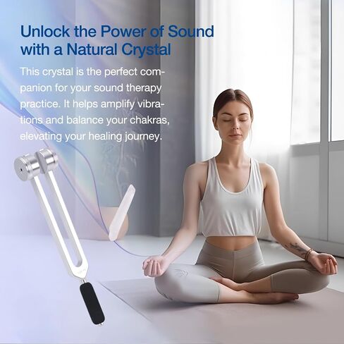 Tuning Forks for Healing Set – Weighted 128Hz 136.1Hz 256Hz 384Hz with Activator, Crystal & Leather Pouch – Relaxation & Meditation Tools for Energy Balance and Sound Support in Saudi Arabia