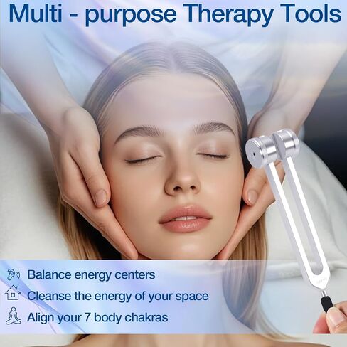Tuning Forks for Healing Set – Weighted 128Hz 136.1Hz 256Hz 384Hz with Activator, Crystal & Leather Pouch – Relaxation & Meditation Tools for Energy Balance and Sound Support in Saudi Arabia