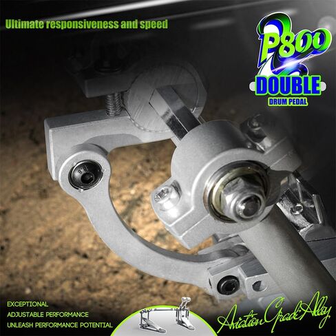 P800 Direct Drive Double Bass Pedal - مواد الفضاء الفضائي ، بناء قطعة واحدة لمجموعة الأسطوانة (مزدوجة) فضي in Kuwait