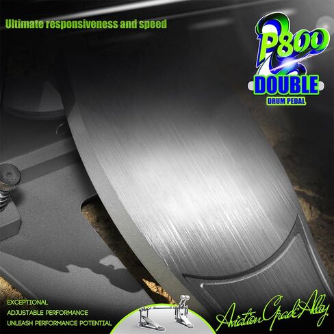 P800 Direct Drive Double Bass Pedal - مواد الفضاء الفضائي ، بناء قطعة واحدة لمجموعة الأسطوانة (مزدوجة) فضي in Kuwait