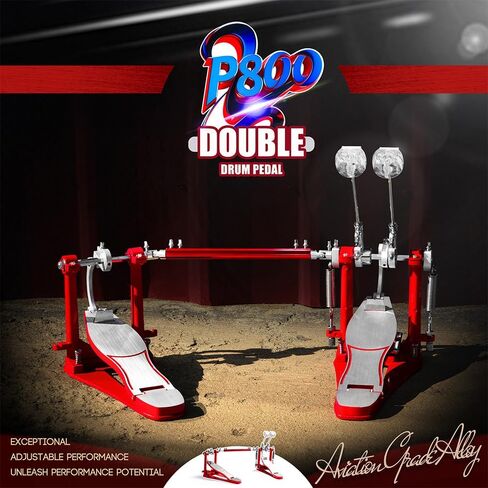 P800 Direct Drive Double Bass Pedal - مواد الفضاء الفضائي ، بناء قطعة واحدة لمجموعة الأسطوانة (مزدوجة) فضي in Kuwait