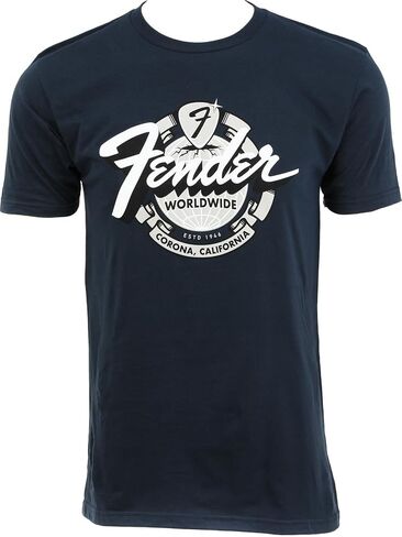 Fender World Wide T-Shirt, 100% Cotton, Vintage Navy, XXL in Kuwait