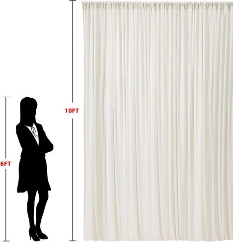 40x10ft Wrinkle Free Ivory Backdrop Curtain for Parties Soft Fabric Drapes Wedding Ivory Curtain Backdrop for Birthday Party Decorations Background for Photography 5x10ft,8 Panels in Saudi Arabia