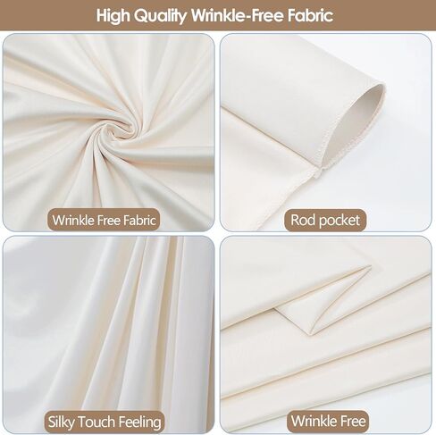 40x10ft Wrinkle Free Ivory Backdrop Curtain for Parties Soft Fabric Drapes Wedding Ivory Curtain Backdrop for Birthday Party Decorations Background for Photography 5x10ft,8 Panels in Saudi Arabia