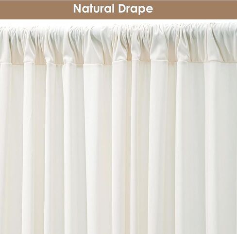 40x10ft Wrinkle Free Ivory Backdrop Curtain for Parties Soft Fabric Drapes Wedding Ivory Curtain Backdrop for Birthday Party Decorations Background for Photography 5x10ft,8 Panels in Saudi Arabia