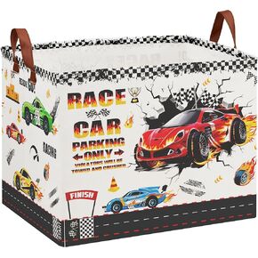Construction Nursery Decor Hamper Car Baby Gift Basket Transport Trucks Excavators Toy Box Bin Empty Larger Rectangular Kid Clothes Book Shelf Toy Organizer Bin for Baby Boys in Kuwait