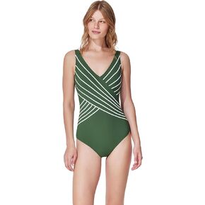 Gottex Women's V-Neck Surplice One Piece Swimwear-Front & Back Lining, Adjustable Straps, Built-in Soft Cups, Tummy Control in Saudi Arabia