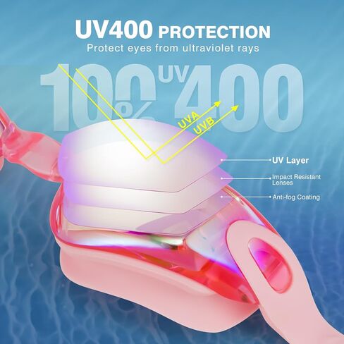 نظارات السباحة لا تتسرب مكافحة الحماية من الأشعة فوق البنفسجية القابلة للتعديل مع نظارات سباحة احترافية للرجال البالغين نساء in Kuwait