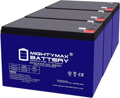 Mighty Max Battery 12V 10AH GEL F2 Replacement Battery Compatible with Schwinn S1000, S-1000 Scooter - 3 Pack in Saudi Arabia