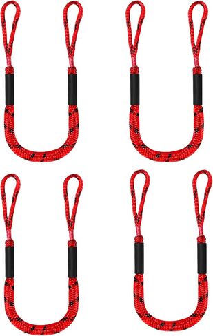 Bungee Dock Lines for Boat Shock Absorb Dock Tie Mooring Rope Boat Accessories 4-5.5 ft,4Pack (RED&Black spot) in Saudi Arabia