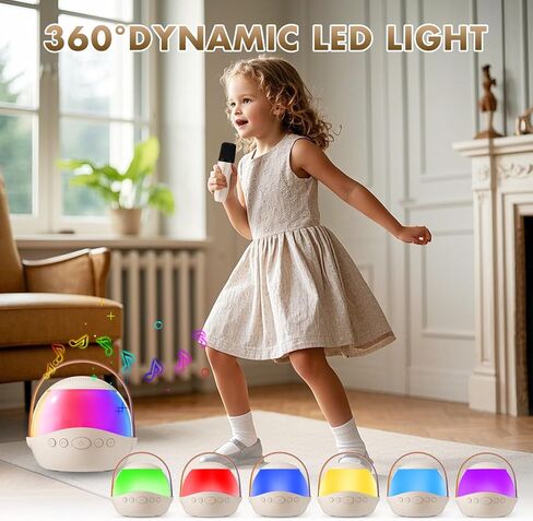 Mini Karaoke Machine with 2 Wireless Microphones for Kids and Adults,Portable Karaoke Machine with Voice Changer,Birthday Gifts for Girls and Boys in Kuwait