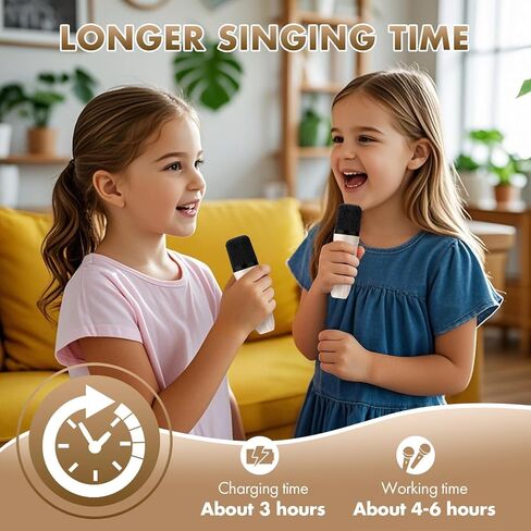 Mini Karaoke Machine with 2 Wireless Microphones for Kids and Adults,Portable Karaoke Machine with Voice Changer,Birthday Gifts for Girls and Boys in Kuwait