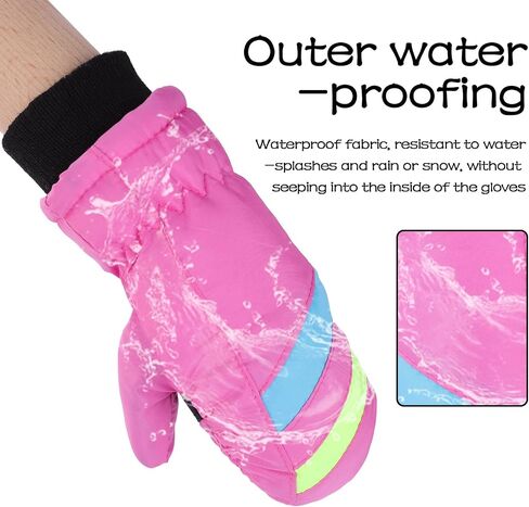 Winter Ski-Gloves for Boys Girls Water-Resistant Warm Snow Gloves for Outddor Activities（Kids 2-5 Years） in Kuwait