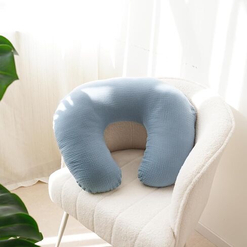 2-Pack Muslin Nursing Pillow Covers, Breathable 100% Cotton Breastfeeding Pillow Slipcovers for Standard Nursing Pillows, Soft Covers for Baby Girls and Boys with Zipper in Saudi Arabia