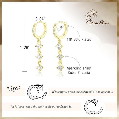 أقراط متدلية للنساء العصرية 14K مطلي بالذهب فضي طويل يتدلى من تشيك توليفلي؟ in Kuwait