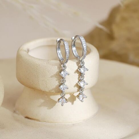 أقراط متدلية للنساء العصرية 14K مطلي بالذهب فضي طويل يتدلى من تشيك توليفلي؟ in Kuwait