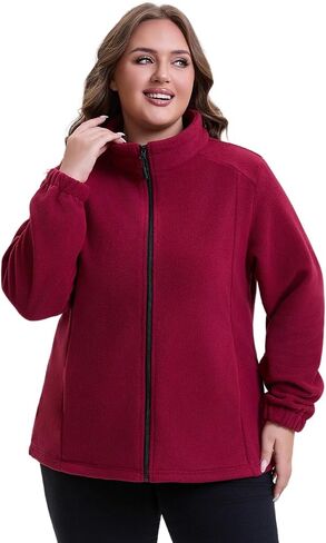 Women Plus Size Fleece Jacket Zip Up Lightweight Soft Polar Fleece Jacket in Kuwait