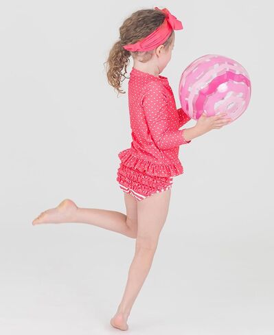 Pastel Petals Long Sleeve Rash Guard Bikini - 3T in Saudi Arabia