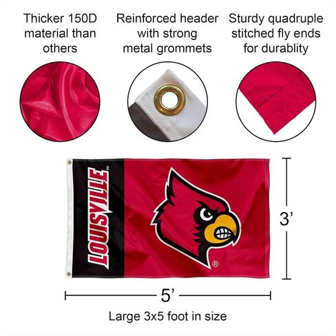 لافتة علم كبيرة بشعار Louisville Cardinals Wordmark in Saudi Arabia