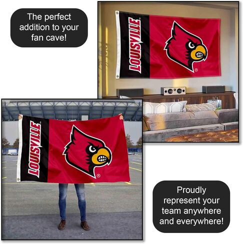 لافتة علم كبيرة بشعار Louisville Cardinals Wordmark in Saudi Arabia