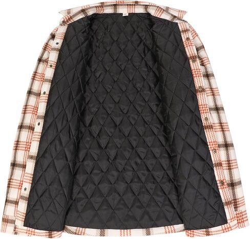 ZENTHACE Men's Quilted Lined Fleece Shirt Jacket, Snap Button Plaid Shacket, Fall Winter Warm Workwear Overshirt in Saudi Arabia