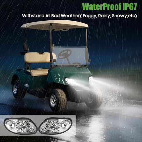 المصابيح الأمامية لعربة الجولف 10L0L لـ EZGO TXT/T48 (2014-Up) - استبدال جانب السائق والراكب، مصابيح أمامية ساطعة 12 فولت تناسب نماذج الغاز/الكهرباء بشكل مباشر in Saudi Arabia