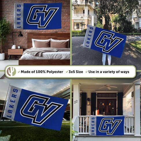 Desert Cactus Grand Valley State University Flag GVSU Lakers Flags Banners 100% Polyester Indoor Outdoor 3x5 (Team Name) in Saudi Arabia