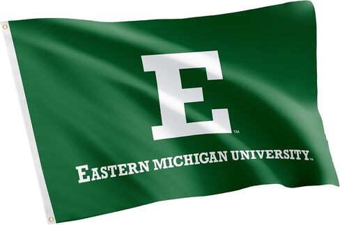 Desert Cactus Eastern Michigan University EMU Flag - 3 x 5 Feet Eagles Banner, Indoor/Outdoor Durable Fabric, 100% Polyester Design (Style 1) in Saudi Arabia