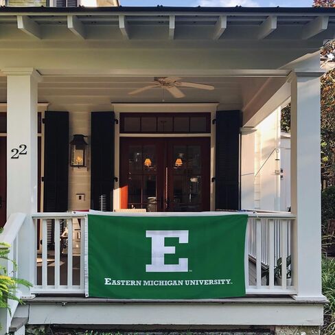 Desert Cactus Eastern Michigan University EMU Flag - 3 x 5 Feet Eagles Banner, Indoor/Outdoor Durable Fabric, 100% Polyester Design (Style 1) in Saudi Arabia