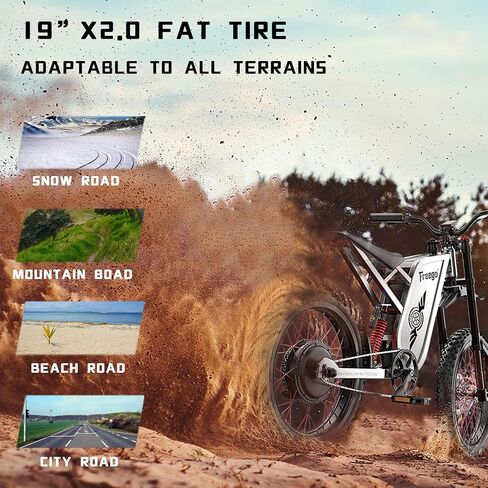 دراجة نارية كهربائية فريغو للبالغين ، دراجة X2PRO للدراجة الأوساخ 6000W (ذروة) بطارية 60V/30AH ، و 50 ميلاً في الساعة/70 ميلًا على الطريق الكهربائي ، 19x2 التعليق الكامل/الفرامل الهيدروليكية المكونة من أربعة مكابس (أزرق) in Kuwait
