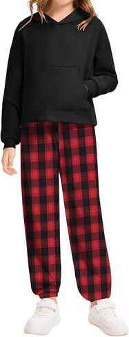 AMAWMW Girls 2 Piece Outfits Long Sleeve Crop Tops Hoodies Sweatshirt and Sweatpants Fashion Clothing Sets Kids Sweatsuit in Kuwait