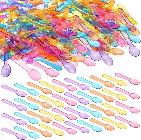 2000 Pack Colored Taster Spoons 3" Plastic Mini Spoons for Ice Cream Small Sampling, Cake, Sauces and Appetizers in Saudi Arabia