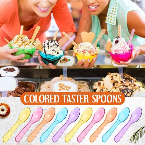2000 Pack Colored Taster Spoons 3" Plastic Mini Spoons for Ice Cream Small Sampling, Cake, Sauces and Appetizers in Saudi Arabia