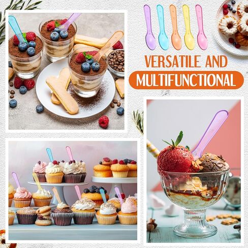 2000 Pack Colored Taster Spoons 3" Plastic Mini Spoons for Ice Cream Small Sampling, Cake, Sauces and Appetizers in Saudi Arabia