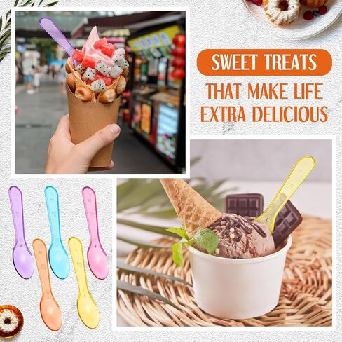 2000 Pack Colored Taster Spoons 3" Plastic Mini Spoons for Ice Cream Small Sampling, Cake, Sauces and Appetizers in Saudi Arabia