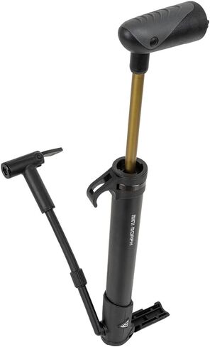 Topeak Mini Morph G (TMM-2GB)-مضخة صغيرة مضغوطة مع مقياس في الخط-140 PSI / 9.6 BAR-Presta ، Schrader & Dunlop متوافق-وسادة القدم والخراطيم المرنة- in Kuwait