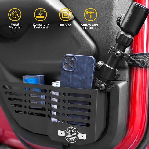 منظم صينية جانبية مركزية مركزية مركزية معدنية لجيب رانجلر JL/JLU/4xe & Gladiator JT 2018-2025 ، 2 PCS Side Side Scoiding Box Excloin in Kuwait