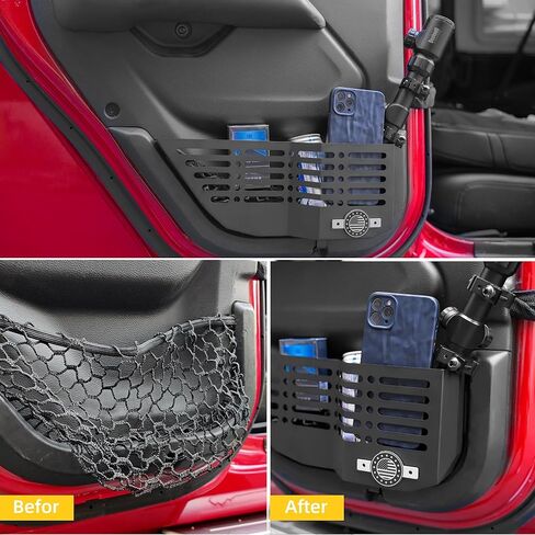 منظم صينية جانبية مركزية مركزية مركزية معدنية لجيب رانجلر JL/JLU/4xe & Gladiator JT 2018-2025 ، 2 PCS Side Side Scoiding Box Excloin in Kuwait