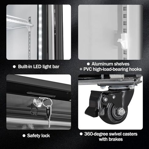 6.5 Cu.ft Beverage Beverage Beverage Door Glass Door مستقيم مع عرض ثلاجة مع أرفف قابلة للتعديل وضوء LED لمكتب متجر مطعم Store Store in Saudi Arabia