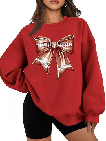 يوم لعبة SWESTSHIRT WOMIN STARCELL SHIRT Baseball Soild Sofrts Sunday Funday Pullover Top Excert in Kuwait