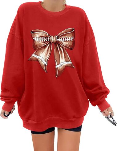 يوم لعبة SWESTSHIRT WOMIN STARCELL SHIRT Baseball Soild Sofrts Sunday Funday Pullover Top Excert in Kuwait