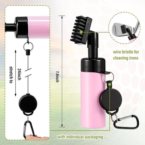 Liliful Pink and White Checkered Golf Towel Pink Cleaner Water Brush Set, Microfiber Waffle Towel Golf Accessories Kit Club Supplies for Birthday Christmas Women Ladies Gifts in Saudi Arabia