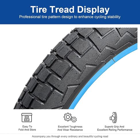 إطار دراجة 14x2.125 (57-254) إطار دراجة 14 بوصة مناسب لإطارات دراجة بديلة قابلة للطي مقاس 14 × 2.125 14x2.10 للأطفال/المدينة/الطريق (مفرد) in Kuwait
