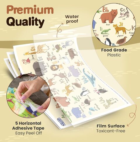 40 Pack Waterproof Disposable Placemats for Baby, Place mats for Kids, Toddler - Kids Placemats for Dining Table Tyke, Restaurants, and Travel (Dinosaur and Animal Alphabet Theme) in Saudi Arabia