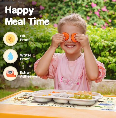 40 Pack Waterproof Disposable Placemats for Baby, Place mats for Kids, Toddler - Kids Placemats for Dining Table Tyke, Restaurants, and Travel (Dinosaur and Animal Alphabet Theme) in Saudi Arabia