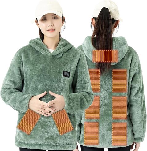 Heated Hoodies for Women, Pullover Hoodie - 9 Heating Zones, Heated Sweatshirt Winter Heated Coat for Cold Weather in Saudi Arabia
