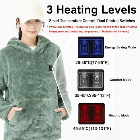 Heated Hoodies for Women, Pullover Hoodie - 9 Heating Zones, Heated Sweatshirt Winter Heated Coat for Cold Weather in Saudi Arabia