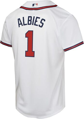Outerstuff Ozzie Albies Atlanta Braves MLB Kids Youth 8-20 White Home Player Jersey in Saudi Arabia